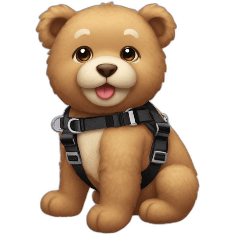 Teddy in black harness emoji