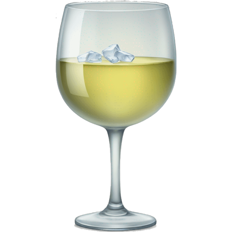 Large glass of white wine with ice  emoji