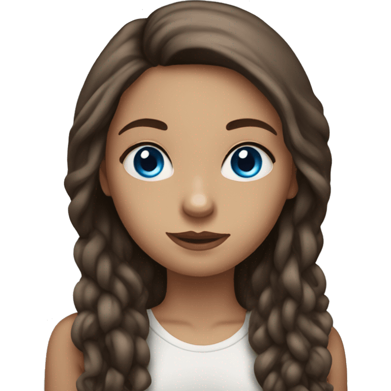 Girl with long brown hair, blue eyes, and tattoos emoji