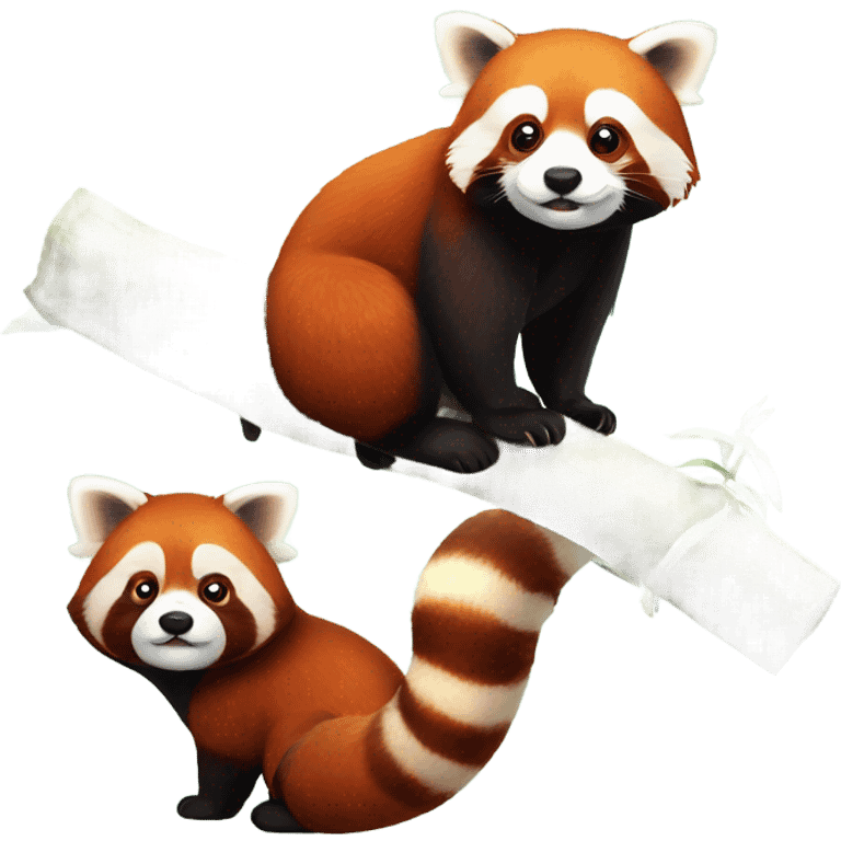 Red panda with friend emoji