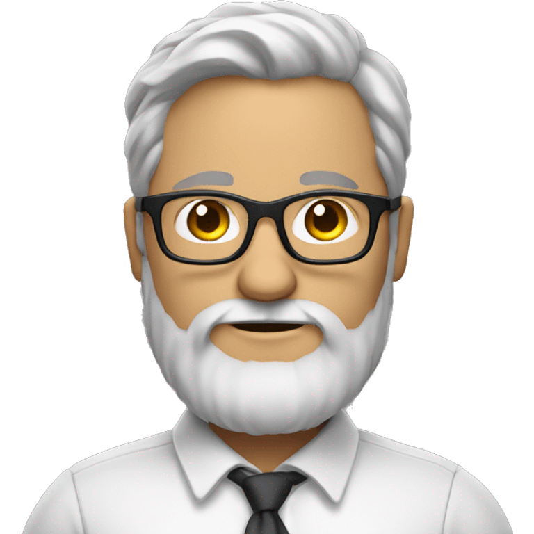 White man with big belly and beard wearing glasses  emoji