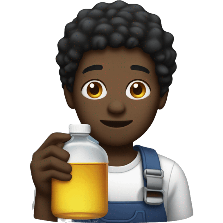 Black guy holding oil  emoji