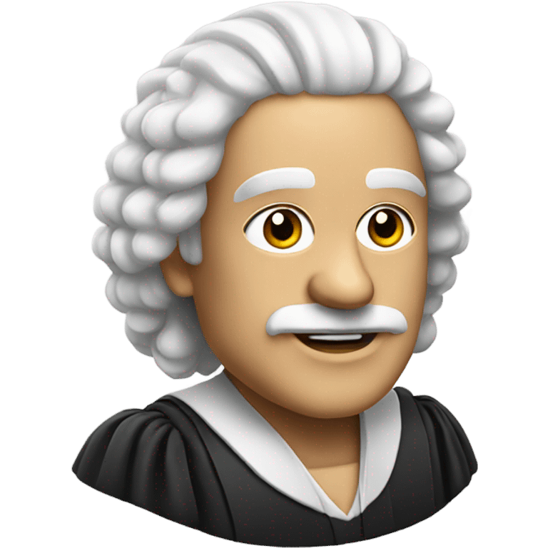 white judge with wig at an angle emoji