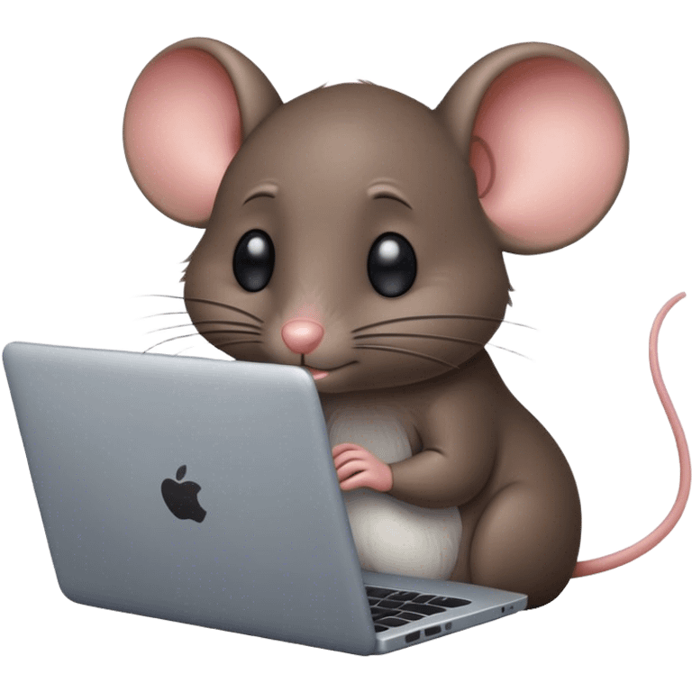 Sad mouse using laptop emoji