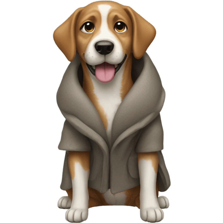 Dog with a coat emoji