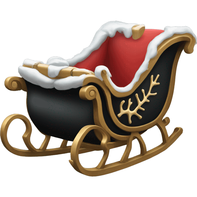 black sleigh with skeleton  emoji