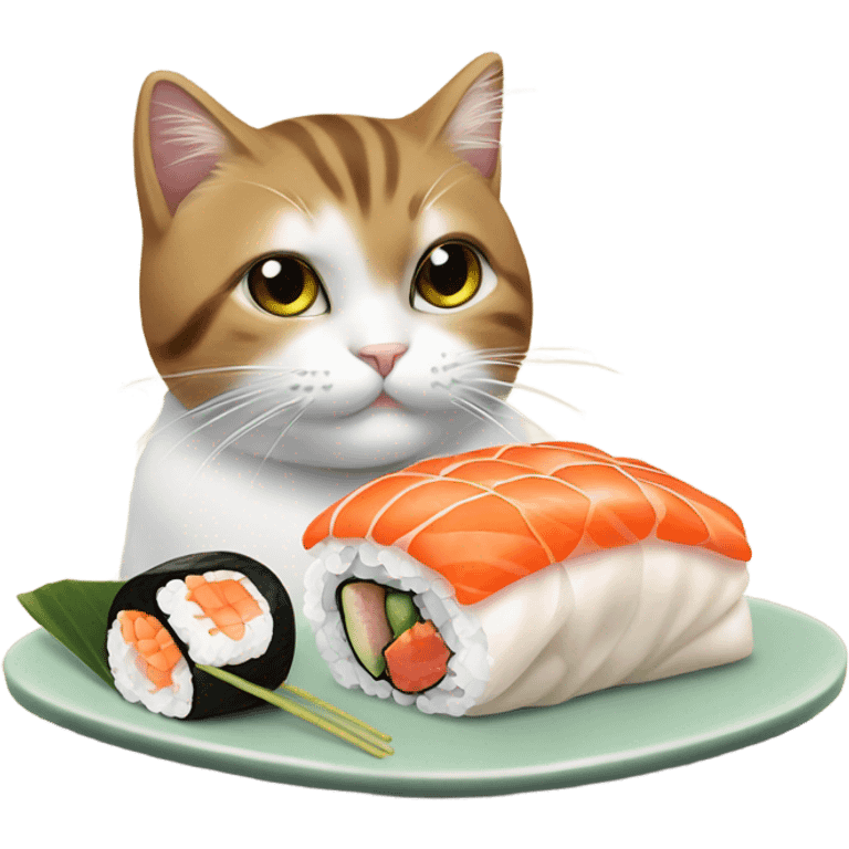 Cat eating sushi  emoji