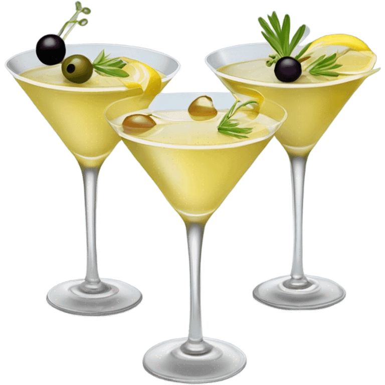 Three martini cocktails emoji