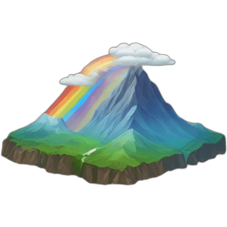 mountain with rainbow emoji