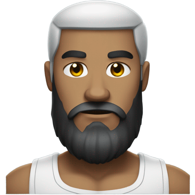 Swole white gamer with black beard emoji