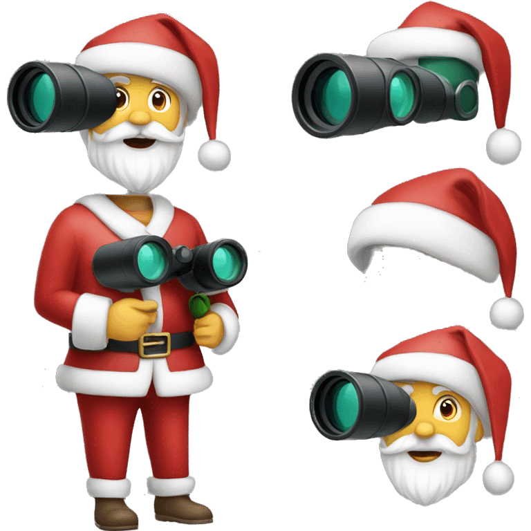 Santa with binoculars  emoji