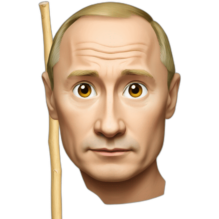 Putin face with stick emoji