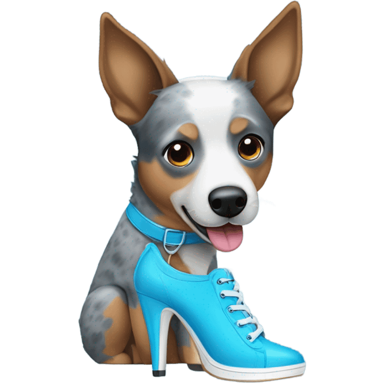 blue heeler wearing blue heels emoji