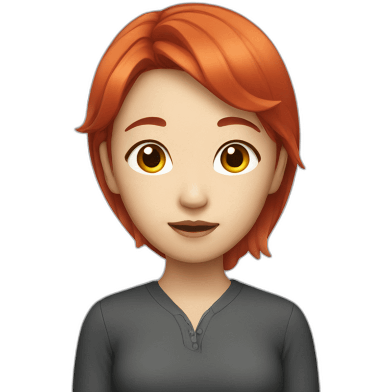 Asian girl with red hair emoji