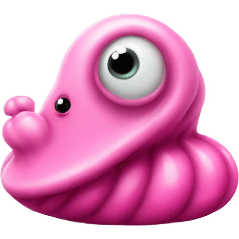 Pink slug with one eye emoji