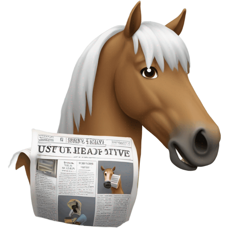 Horse hostage with a newspaper  emoji