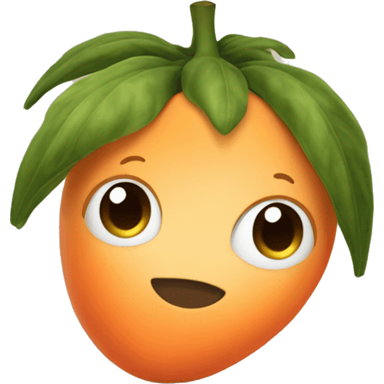 A cute papaya with hair buns  emoji