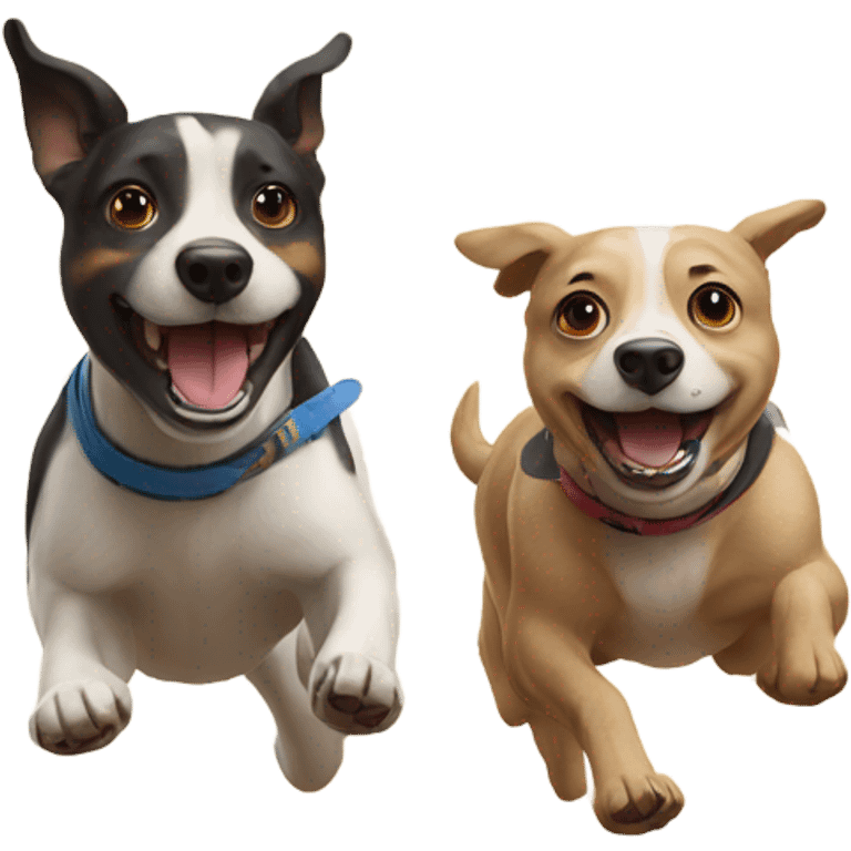 Two dogs racing emoji