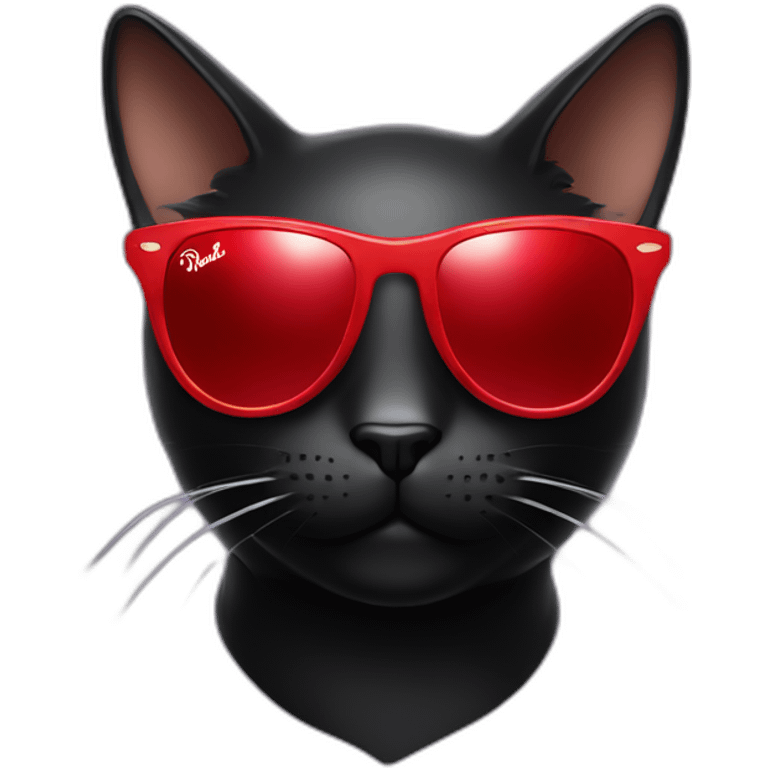 black cat with red ray ban sunglasses emoji