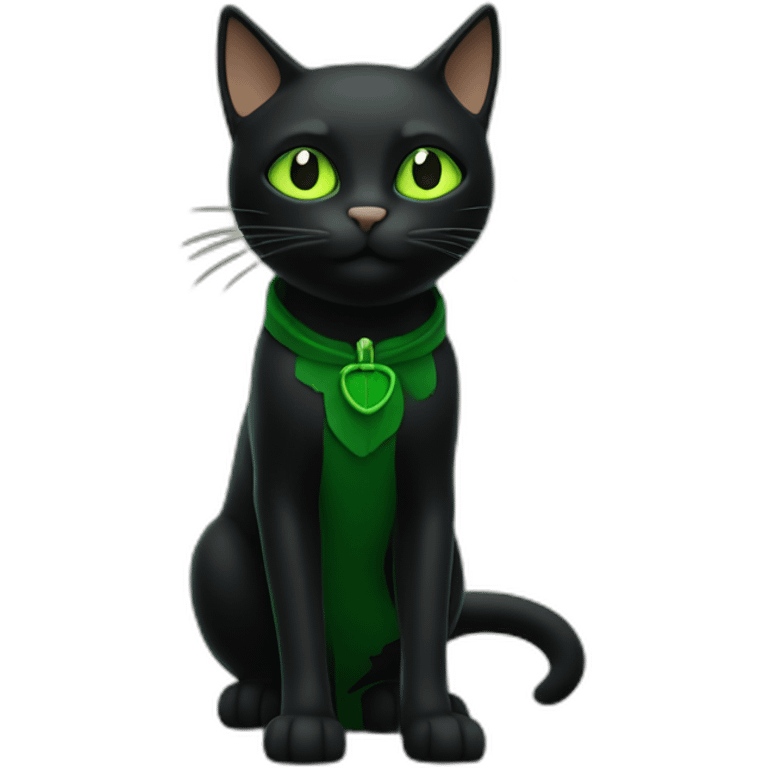 Chat noir sur chat vert emoji