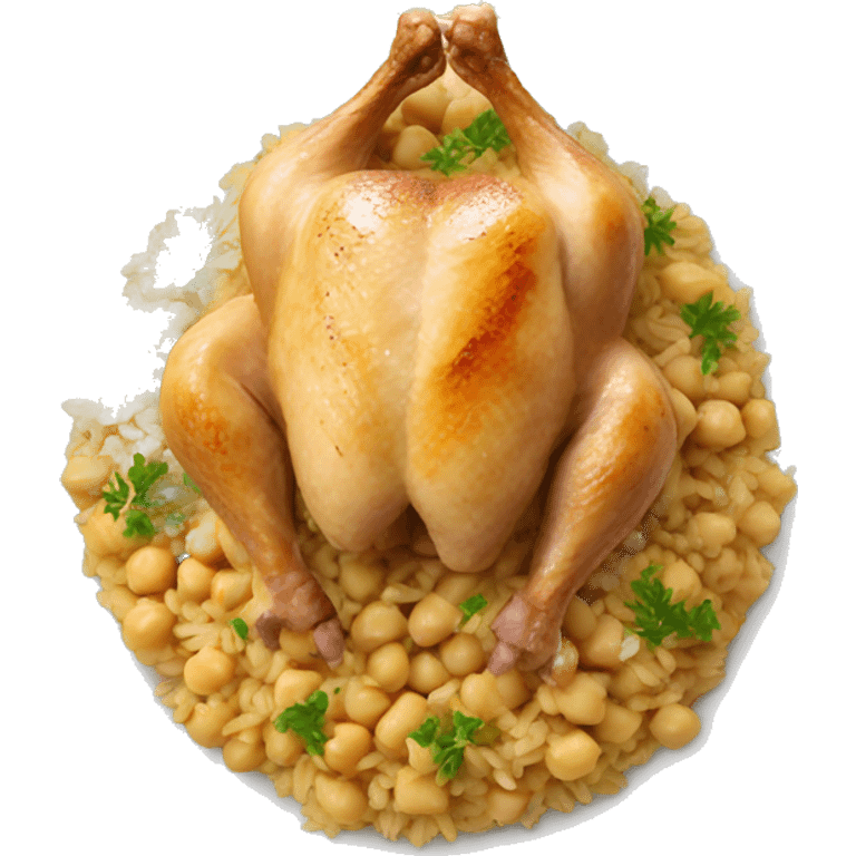 plate head chicken chickpea rice emoji