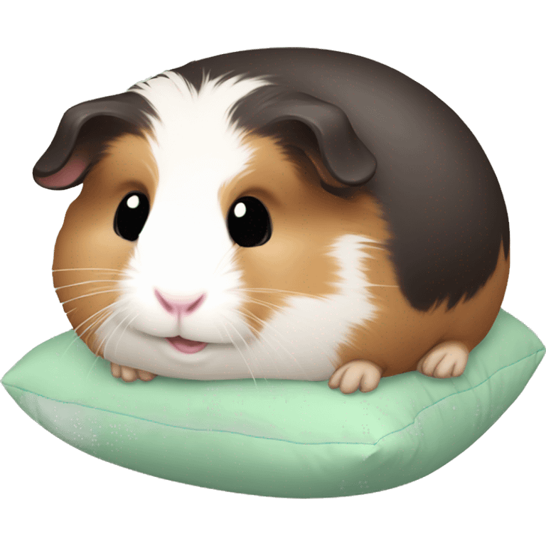 Guineapig cuddling a soft pillow emoji