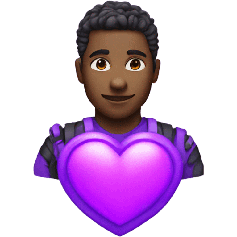 Neon purple tech heart emoji