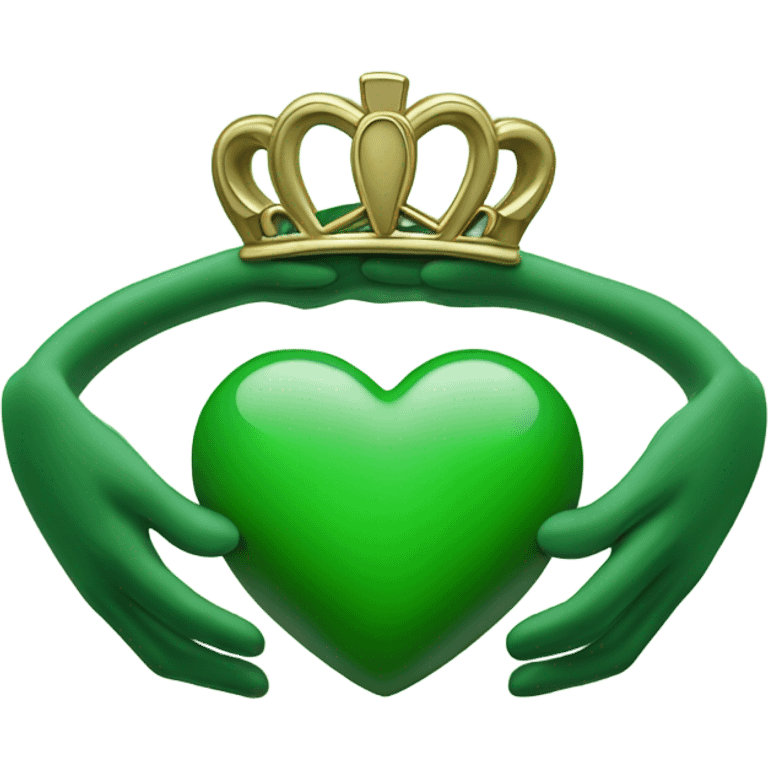 Green Claddagh heart no hands emoji