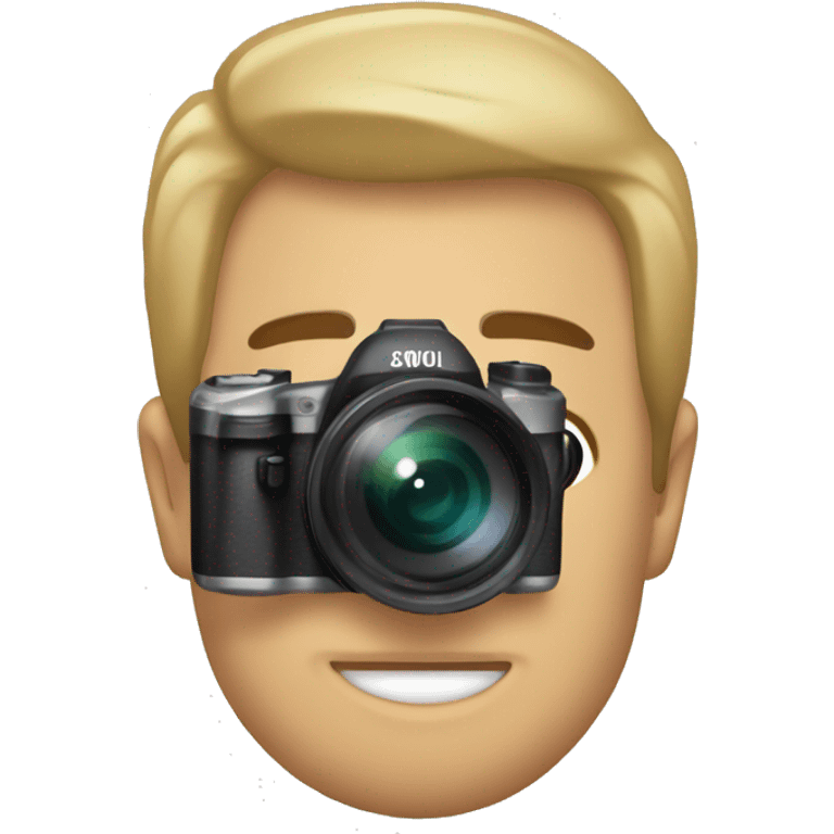 Camara tirando uma foto de um homem emoji