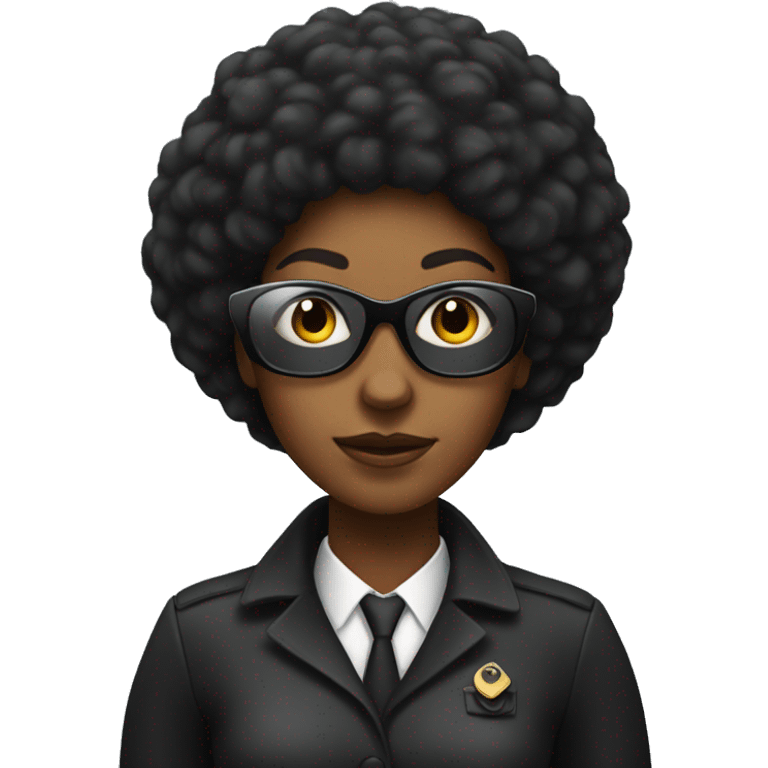 a black woman spy with an afro emoji