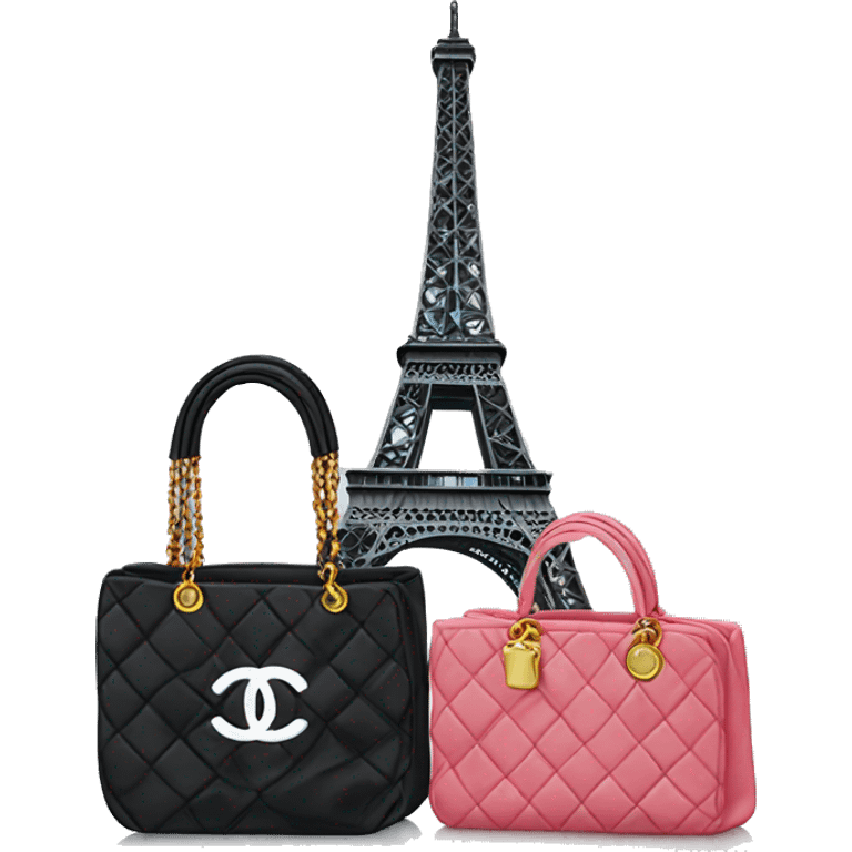 Chanel bag and Eiffel Tower  emoji