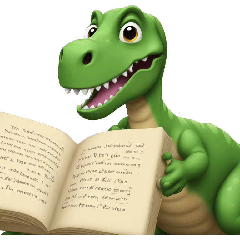 Dinosaur reading poetry  emoji