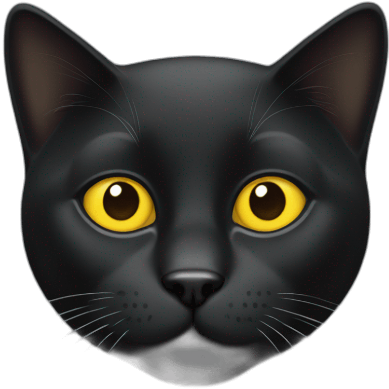 black cat white yellow eyes emoji