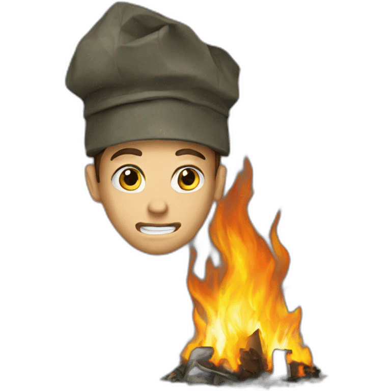 Israel in burning trash emoji