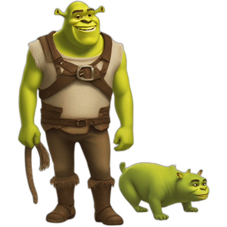 Chat dans une tenue de shrek emoji