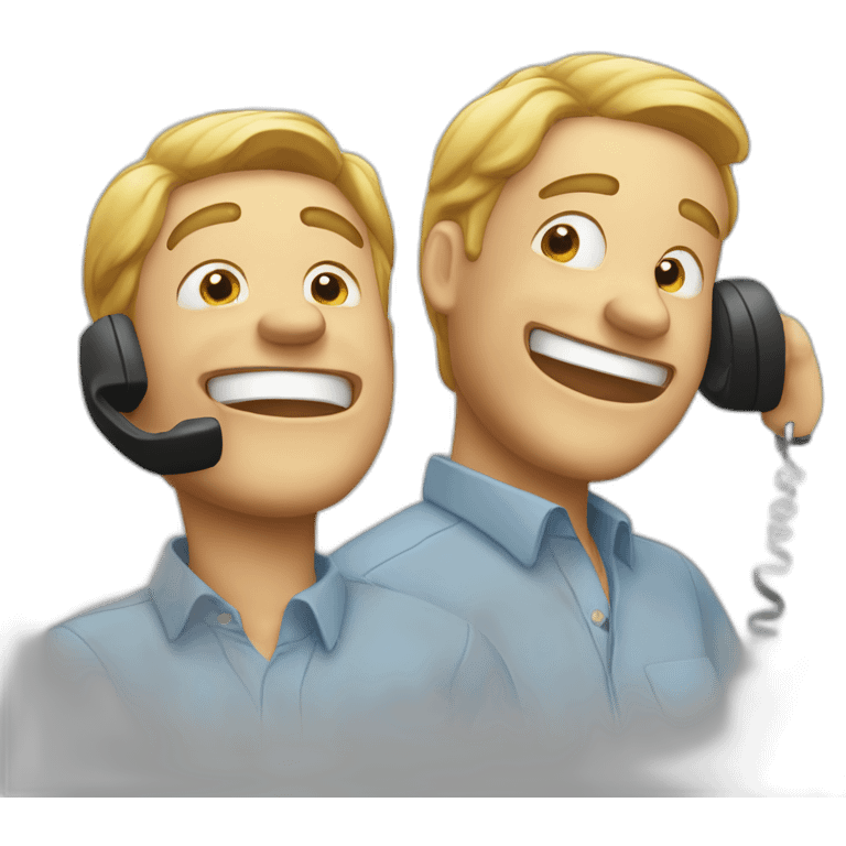 two men on the phone laughing loud emoji