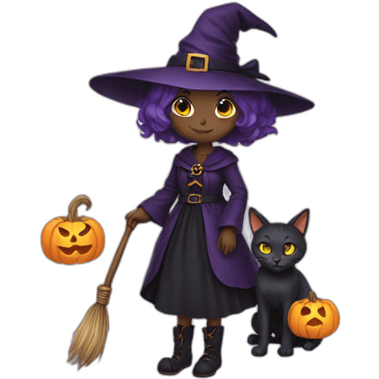 witch girl cat emoji