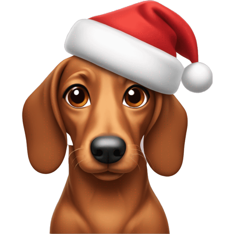 wiener dog with Santa hat emoji