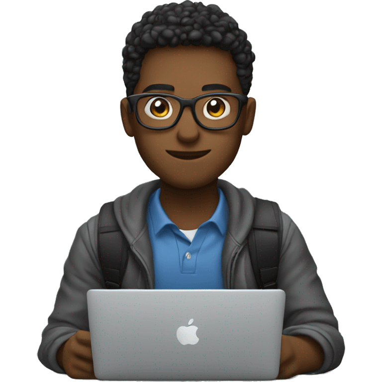 student with glasses and macbook emoji