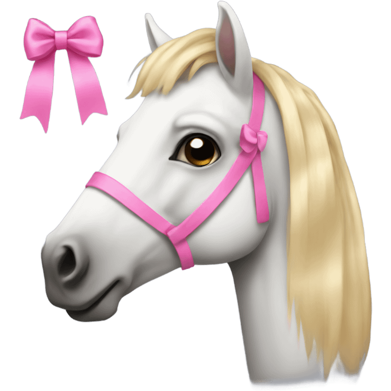 Horse with pink bow in hair emoji