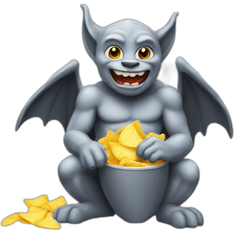 Gargoyle eating chips emoji