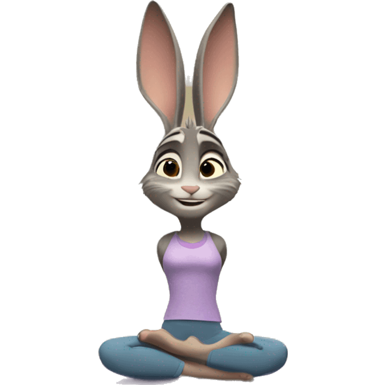 Judy Hopps doing Yoga emoji