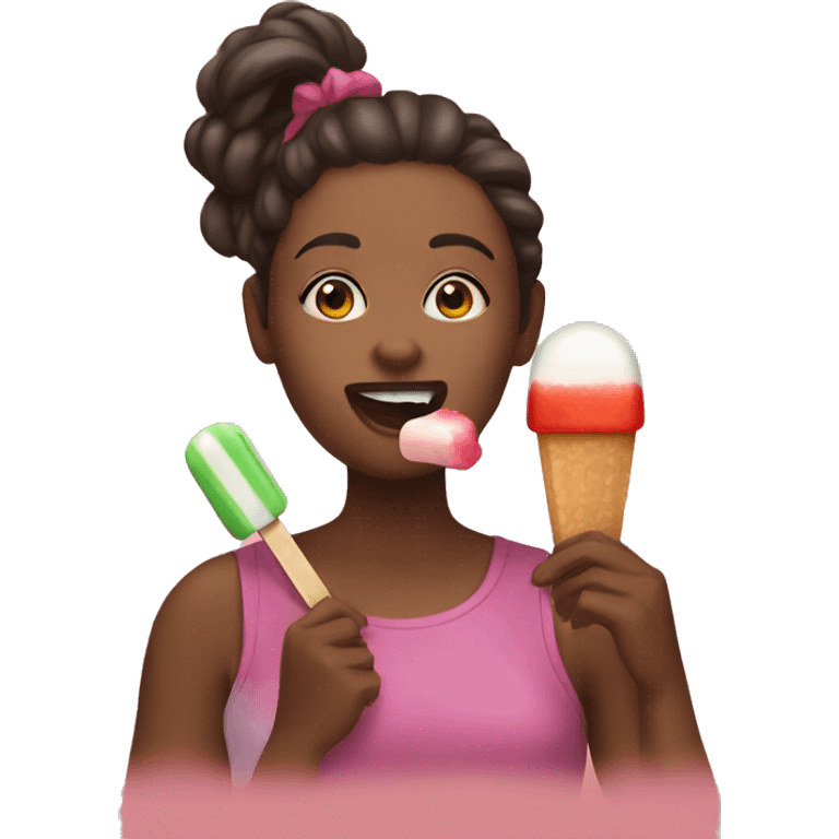 women eating a popsicle emoji