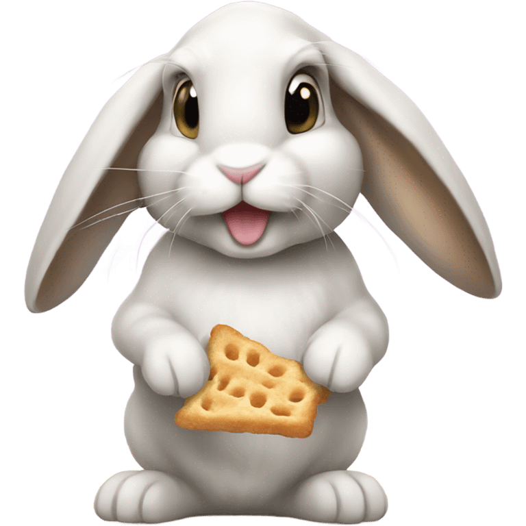 Lop Bunny eating snack emoji