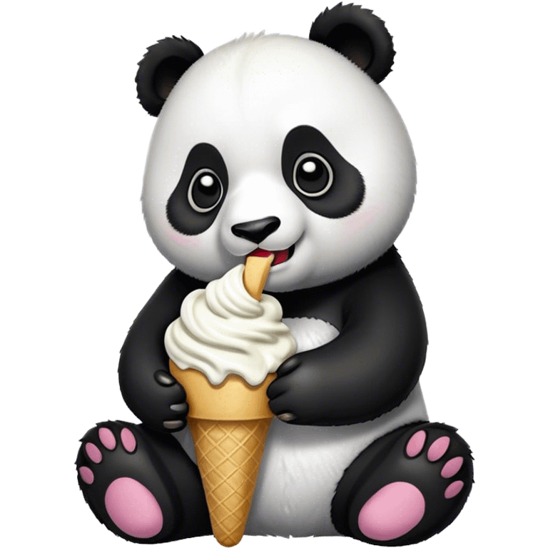 Panda eating ice cream emoji