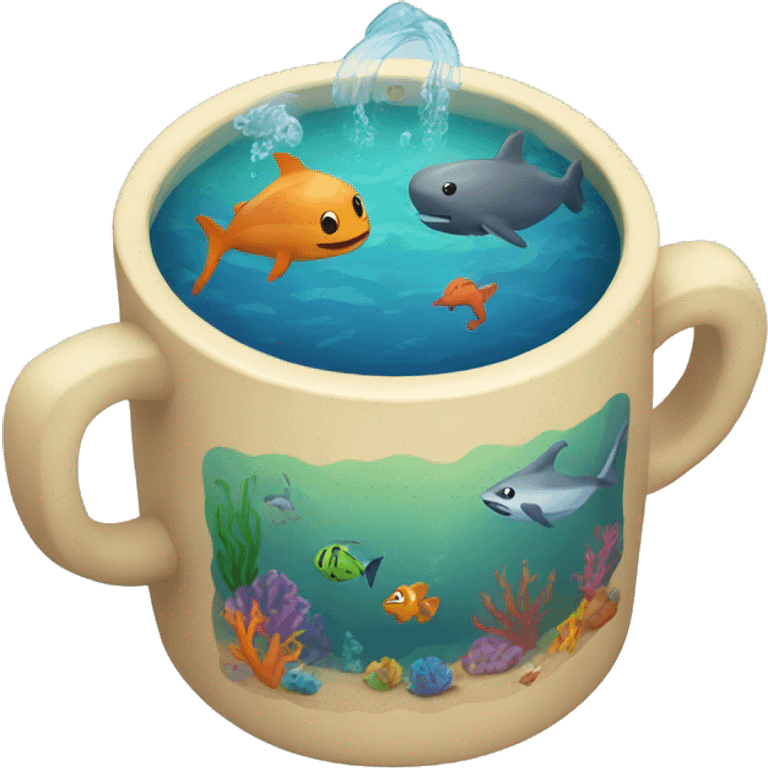  A Cup with ocean animals emoji