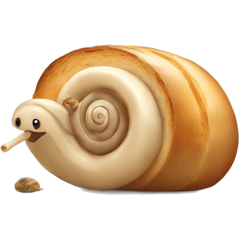 Snail eating a baguette emoji