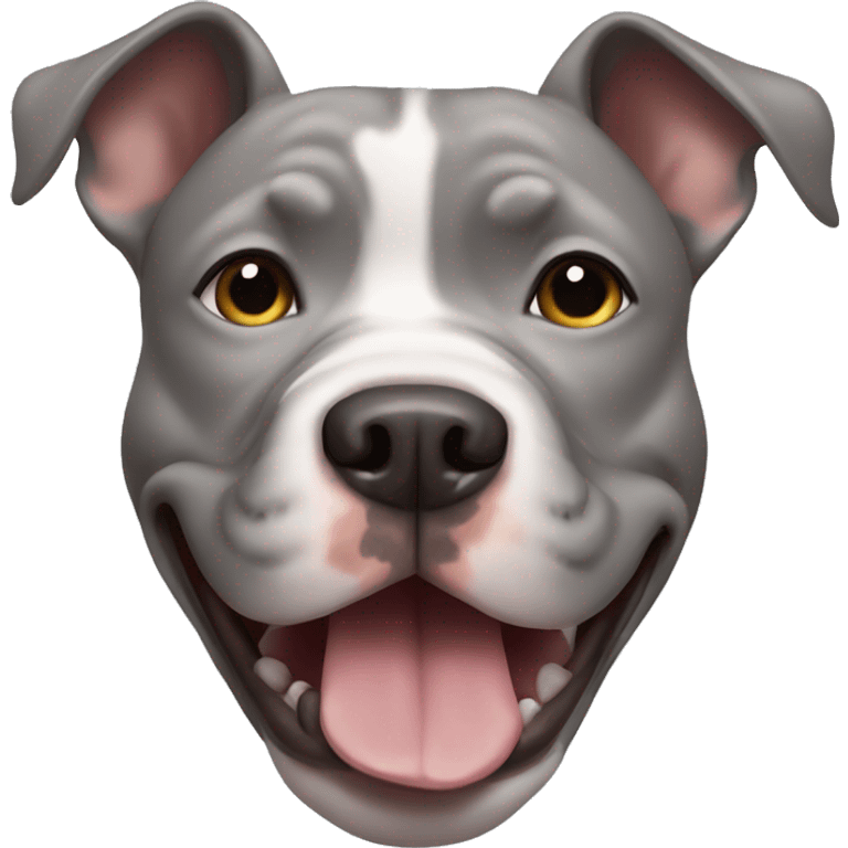 Grey pitbull smirk emoji