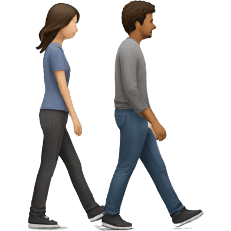 one person walking away from another person emoji