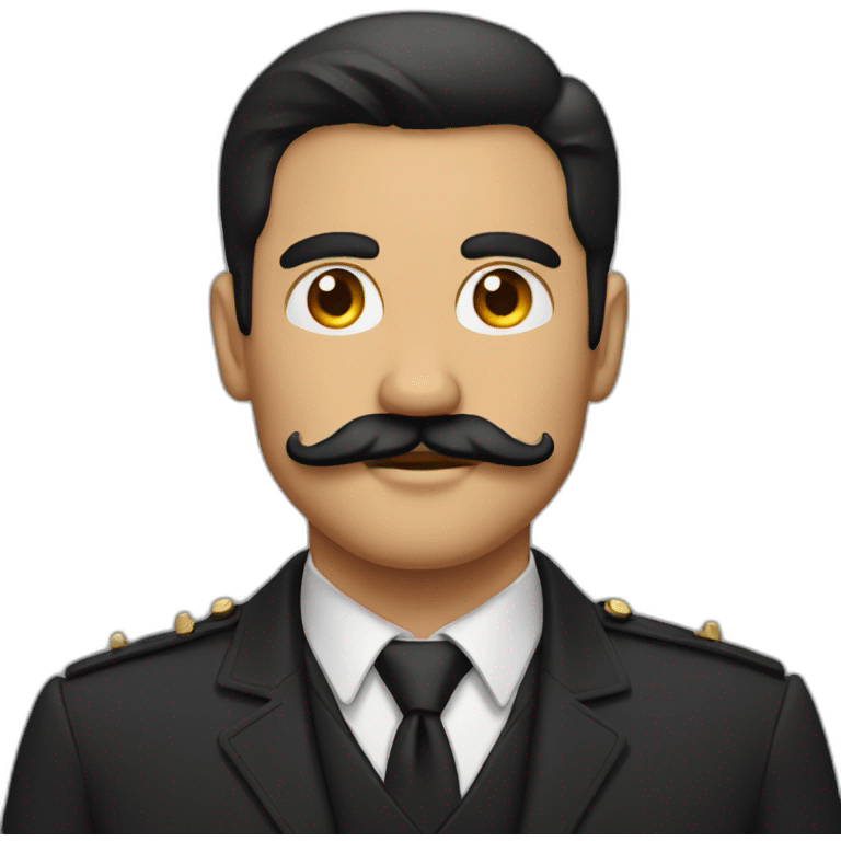 man with hot eye and handlebar mustache black hair emoji